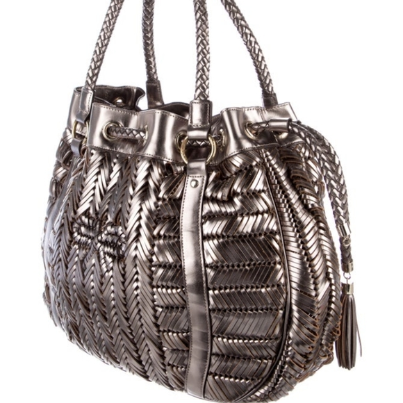 Anya Hindmarch Metallic Woven Leather Bag - Picture 2 of 7
